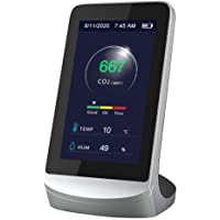 Medidor de Co2- Monitor de Calidad del Aire- Detector de Dióxido de Carbono con Batería Recargable- Interior y Exterior…